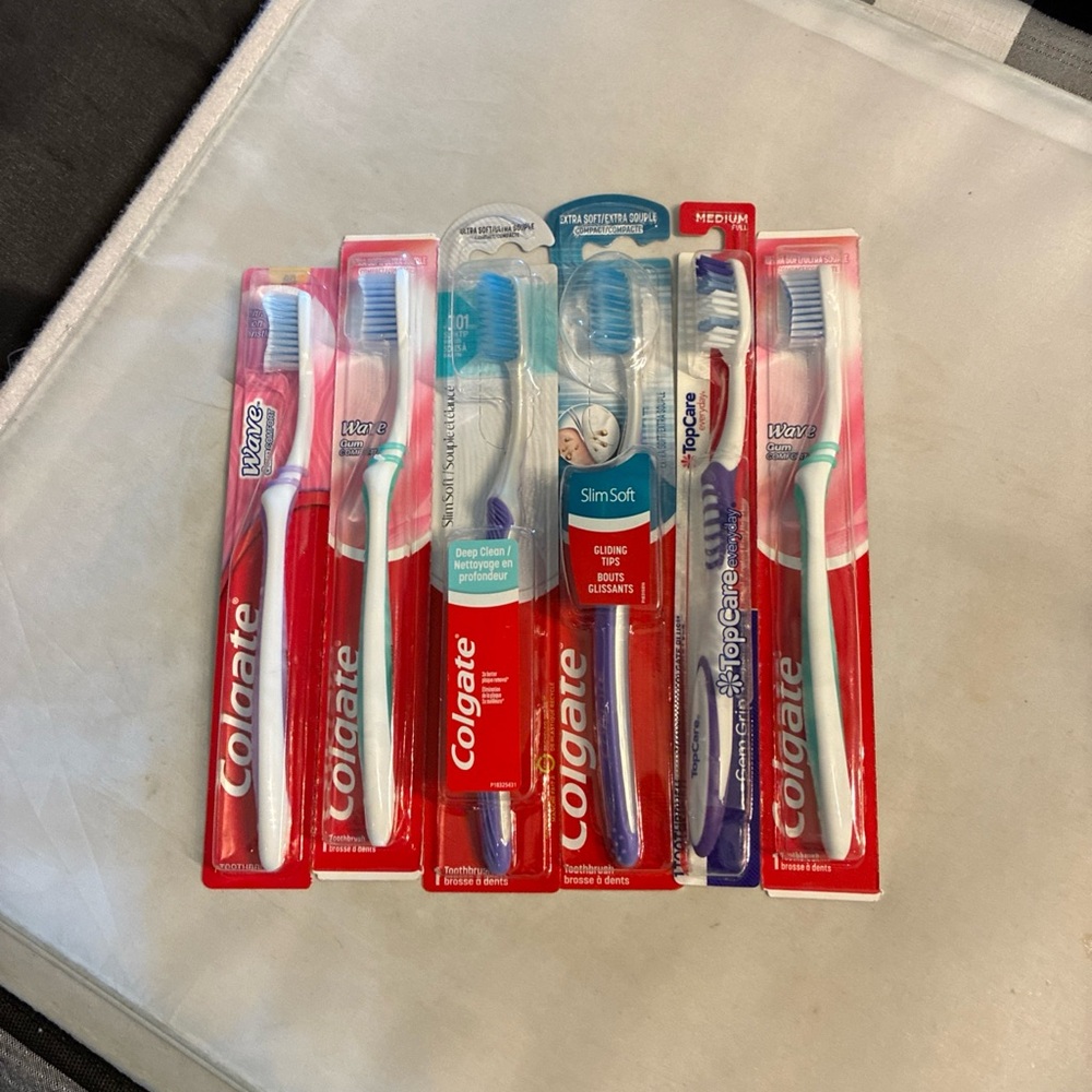 Toothbrush Set - Red, Blue, White